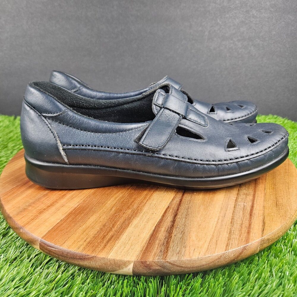 SAS Tripad Comfort Shoes Womens 10.5 S Roamer Mary Jane Blue Leather Casual Low